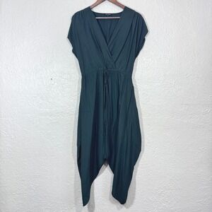 William B Midi Dress S Asymmetric Forest Green Fairy Grunge Minimalist Luxury